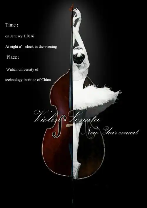 ps 新年音乐会海报 大提琴奏鸣曲 全英文真是让人捉急 有道翻译官果然