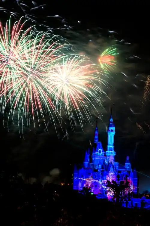 点亮2022上海迪士尼乐园迎新年烟花秀