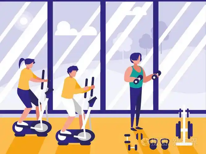 在健身房里纺纱的人