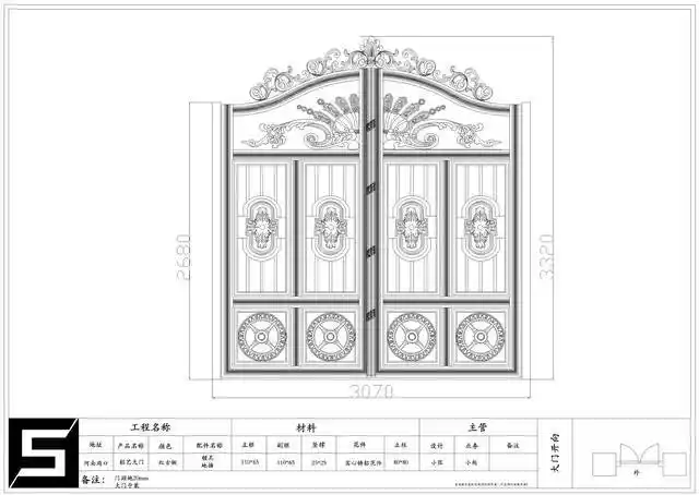 别墅大门cad设计图赏析