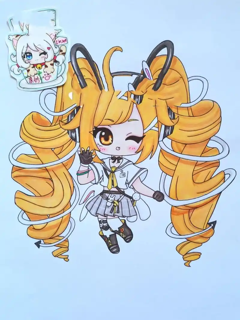 王者荣耀安琪拉原创手绘简马克笔画画的日常 祝大家:国庆节快乐!