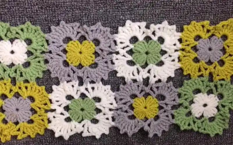 钩针编织,方形花片(上)钩法简单,详细教程,新手朋友也来试试.