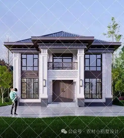 32款新中式二层别墅,大气优雅新中式风别墅设计,颜值