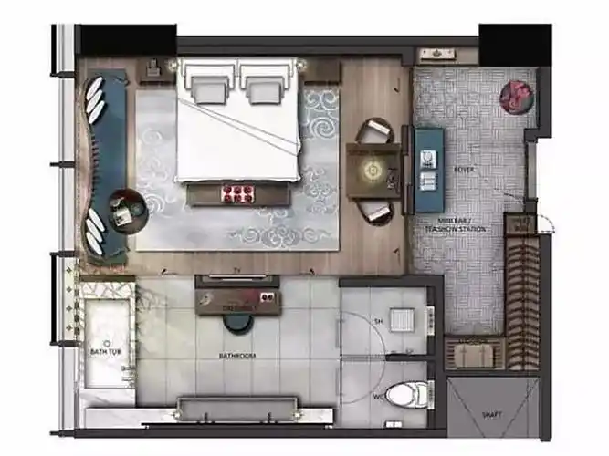 酒店套房平面布置图合集