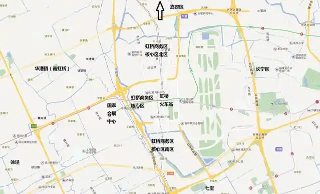 大虹桥地区核心区的地图如下所示.