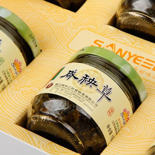 镇江特产扬中特产三叶菜咸秧草下饭小菜草头单瓶装150克6瓶礼盒装