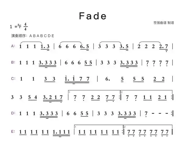 faded简谱第1页