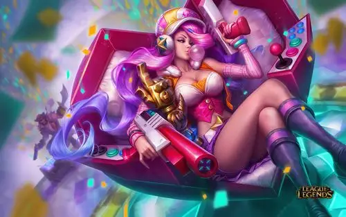 英雄联盟,电玩女神,厄运小姐,赏金猎人,三周年限定,皮肤,,游戏英雄