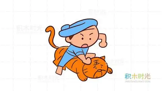 儿童武松简笔画步骤彩图