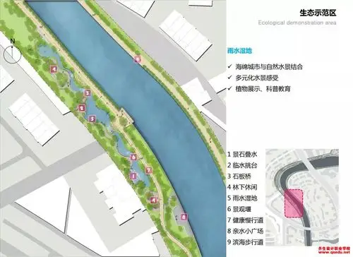 北海市极具旅游度假风情的滨河带状公园景观设计