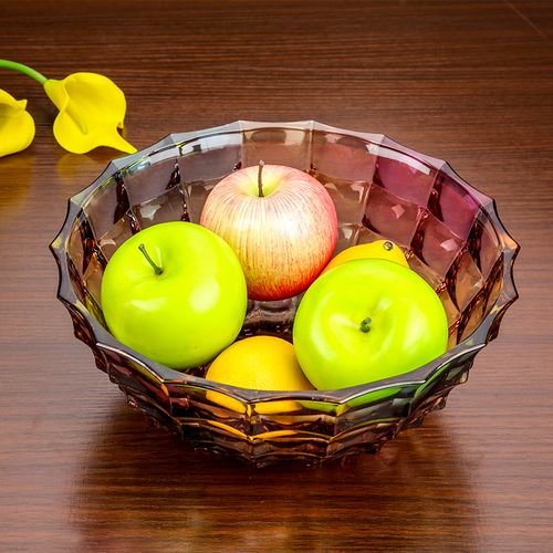 水果盘大号琉璃色水晶玻璃果盆欧式现代创意客厅家用干果帖盘子