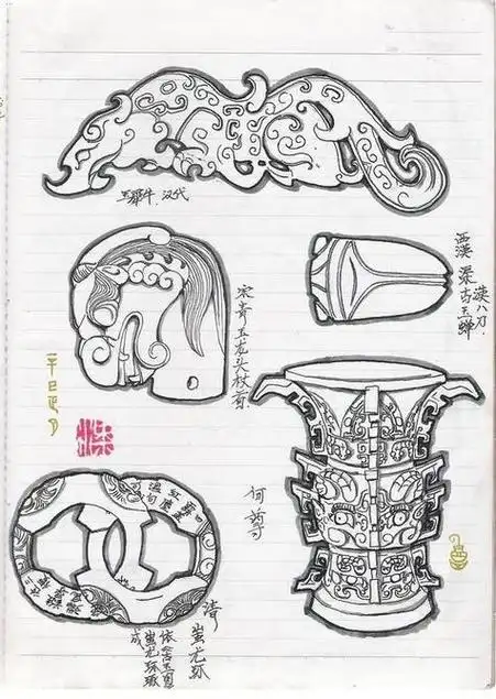 博物馆历史文物简笔画
