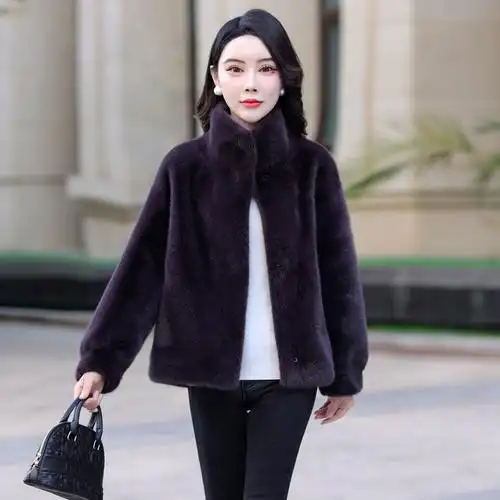 年轻款新款小母貂皮毛一体整貂皮貂绒大衣皮草外套女时尚2023冬季