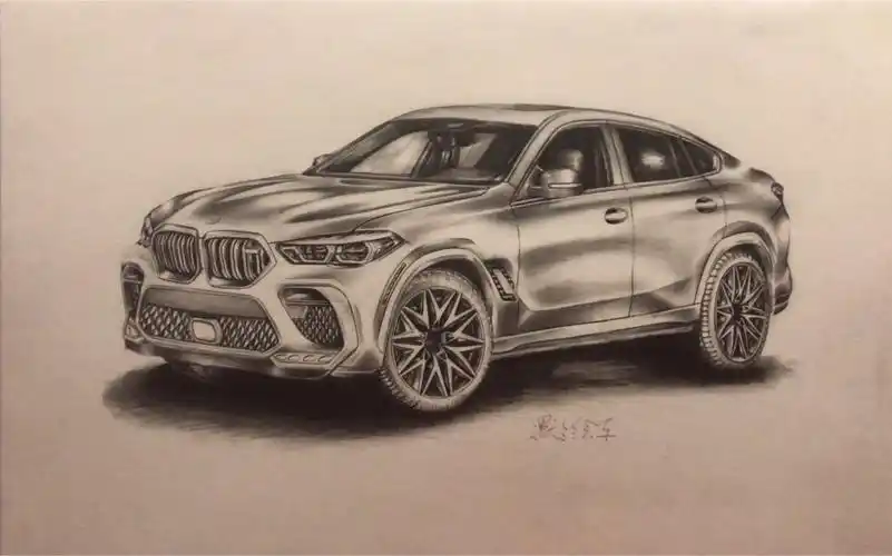 素描手绘汽车画