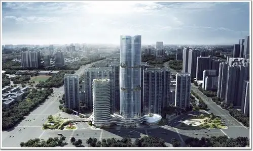 昆明华桥城第二总部大厦双塔并立变身巍峨绿巨人