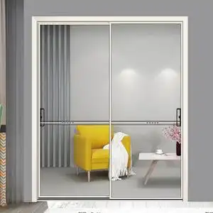 极窄钛镁合金推拉门双层钢化玻璃门卫生间门平开门阳台厨房门隔断