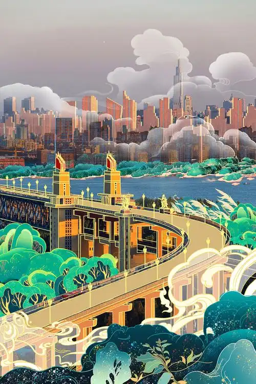 长江大桥|插画|商业插画|drko - 原创作品 - 站酷 (zcool)