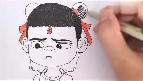 哪吒的简笔画怎么画画儿童画哪吒简笔画儿童画哪吒之魔童降世影评电影
