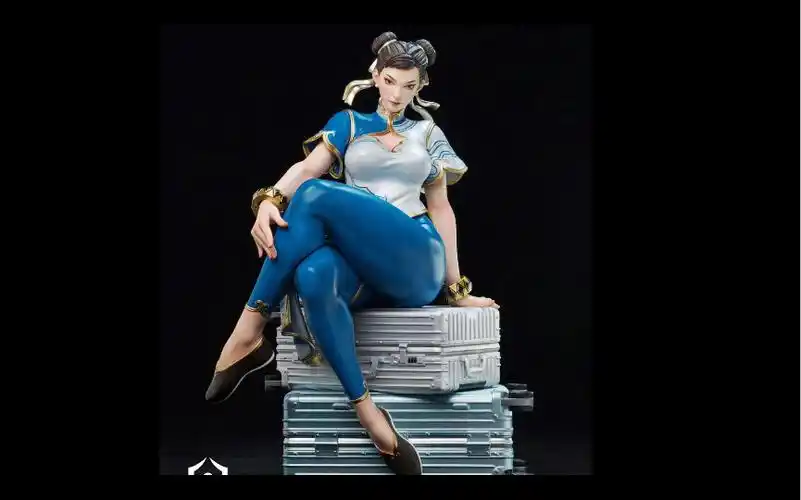 女格斗家春丽手办雕像,街霸唯一中国女选手,拿好行李箱准备出发啦!