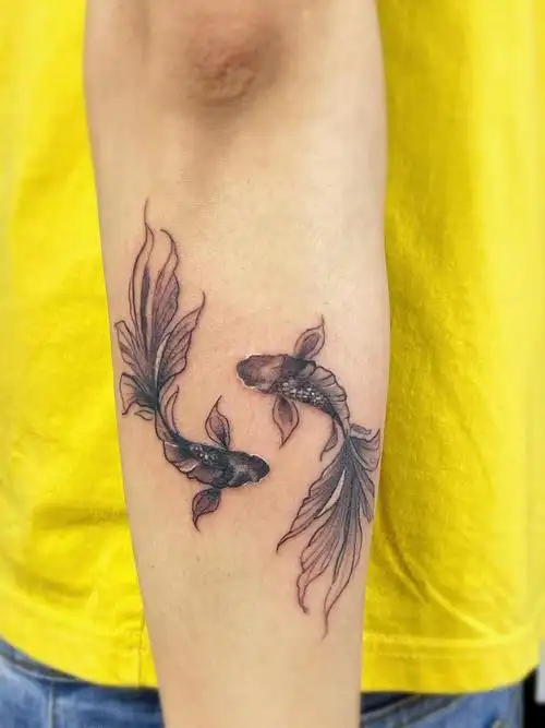 小清新鱼_纹身图案手稿图片_桃子momoko99的纹身作品集