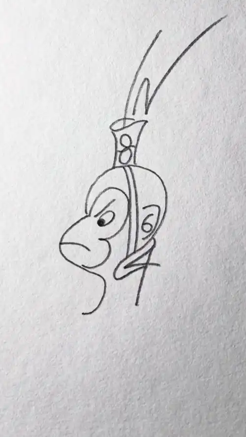 画画原来如此简单#用数字1～12画孙悟空