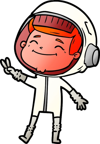 快乐卡通宇航员 happy cartoon astronaut