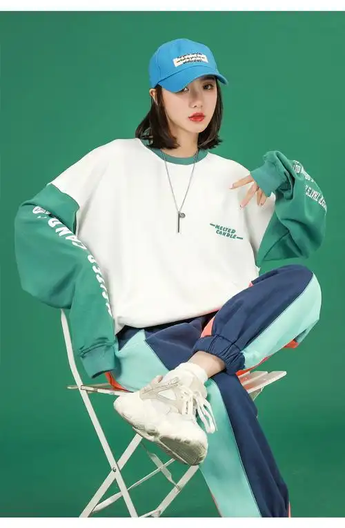 炸街运动套装女春季小个子时尚休闲嘻哈港风酷女孩穿搭