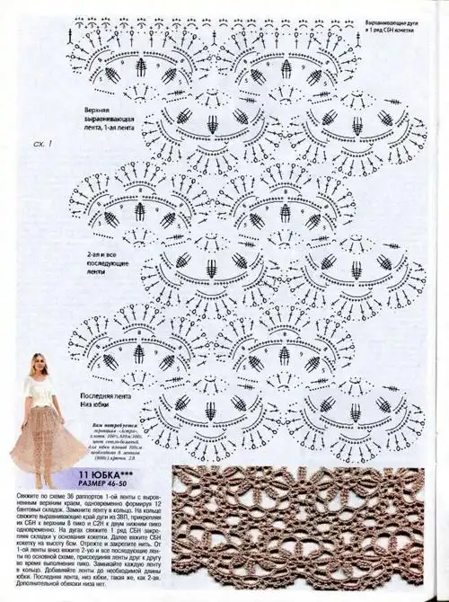 这个钩针大摆半身裙太美了