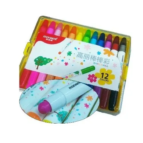 韩国monami 慕那美 高丽棒棒彩 12色 油画棒 儿童绘画炫彩棒