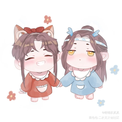 龙叽狐羡_魔道祖师忘羡q版墨香铜臭绘画作品