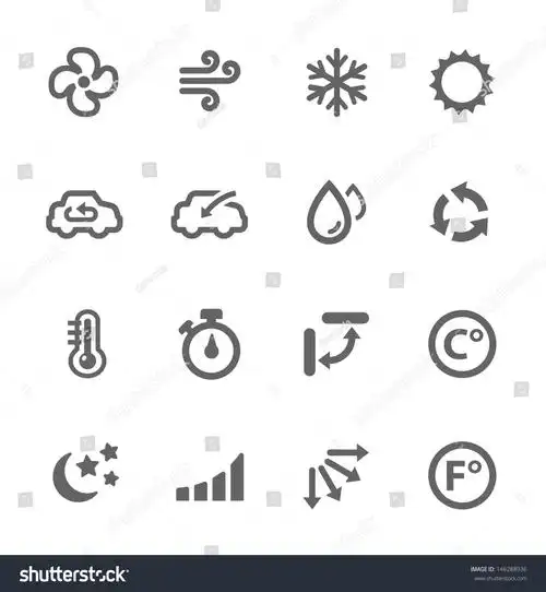 组简单的空调相关矢量图标为您设计.