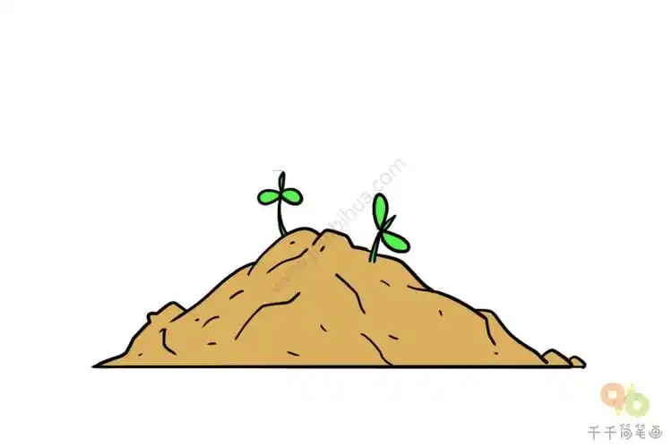泥土简笔画步骤图