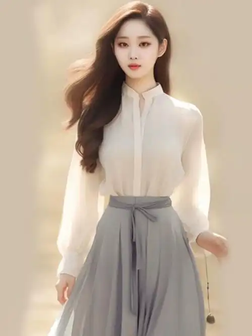 衬衫穿搭高级感御姐风气质名媛轻奢显瘦法式连衣裙女神范套装春季