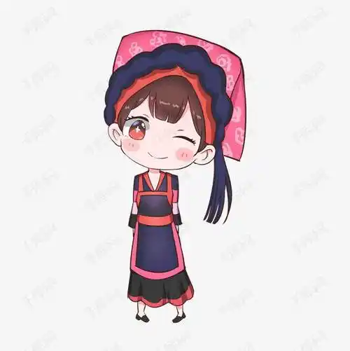 少数民族服装png素材卡通少数民族人数这是一组壮族女孩简笔画的内容