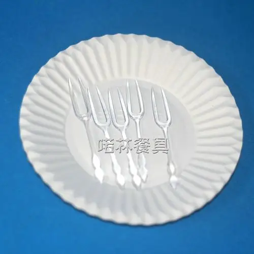 一次性盘叉组 5盘5叉 生日蛋糕纸盘 纸碟 一次性蛋糕盘子叉子组合
