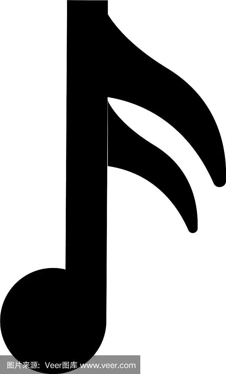 孤立音乐音符剪影设计