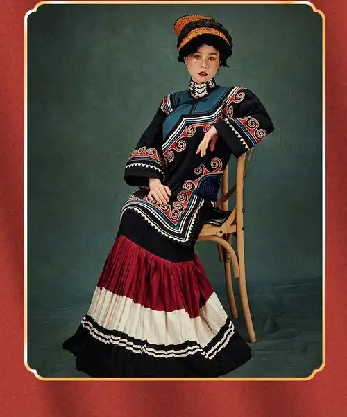 云南少数民族服装彝族女凉山彝族传统服装云南少数民族服饰彝新棉麻