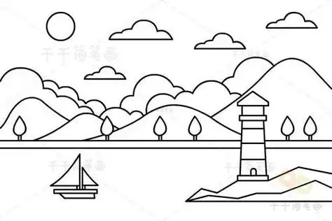 风景画简笔画风景画简笔画带颜色