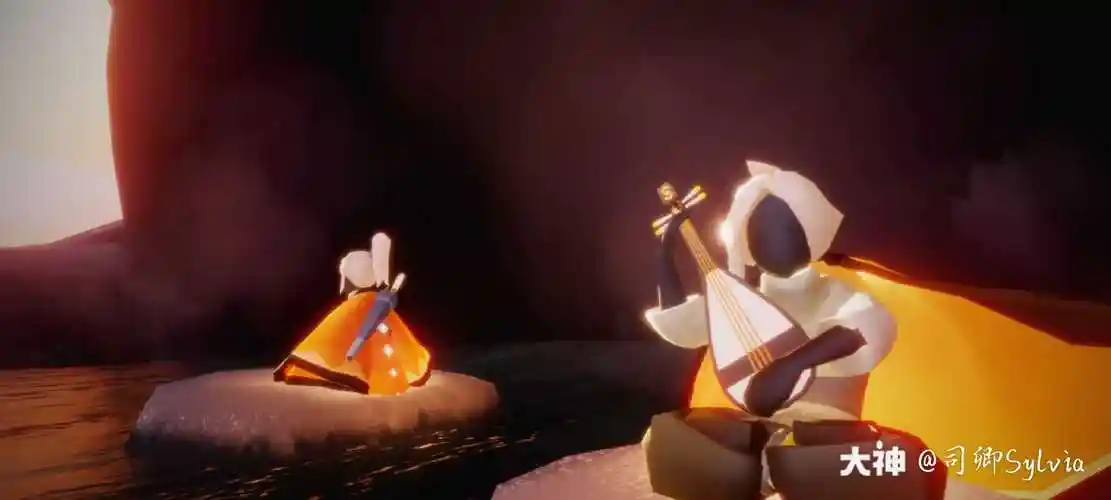 关注 #光遇日常# 泡温泉~(它弹的琵琶不错,想学)