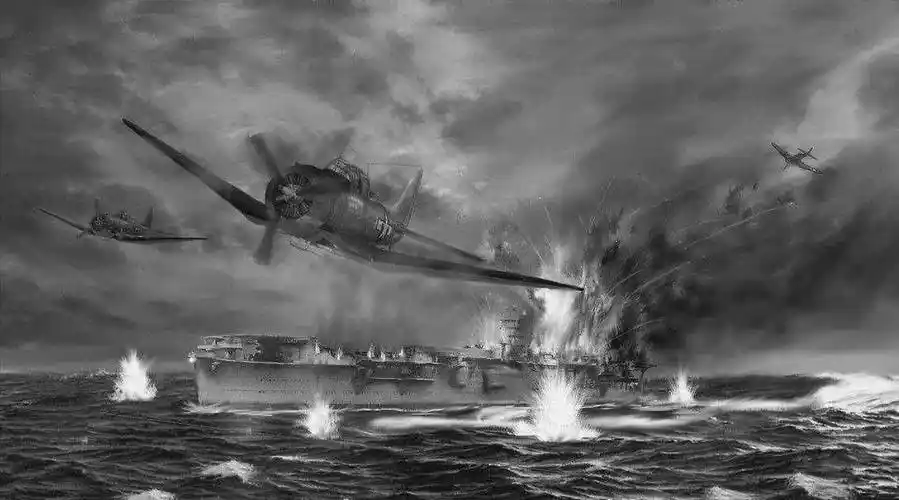 赤城号航母被轰炸此时,企业号上贝斯特带着自己的轰炸机队陆续升空