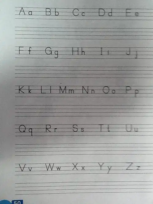 26个字母大小写的正确书写