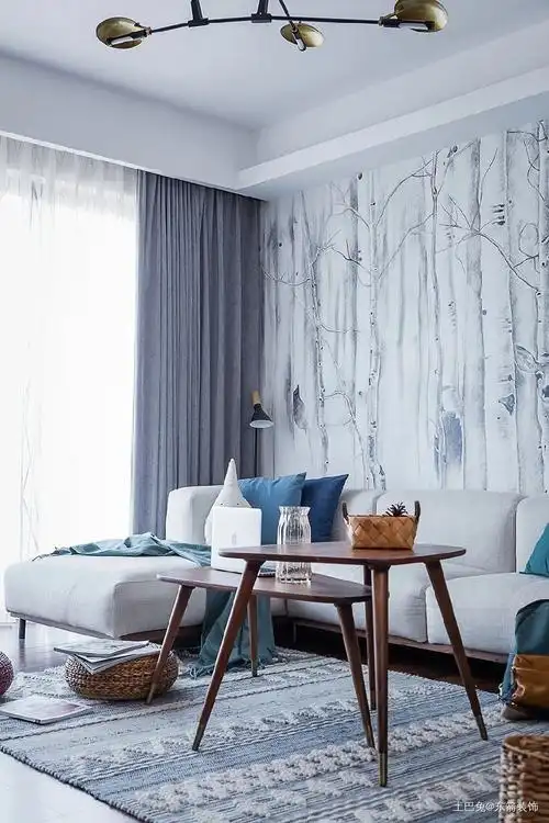 110m高逼格的莫兰迪色系设计太棒了客厅其他客厅设计图片赏析