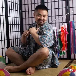 熊熊便利店日本和服甚平男浴衣日系夏季和风家居服熊圈印花猫柴犬
