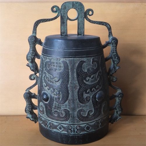 青铜器编钟 仿古摆件 乐器编钟挂件 家居装饰品 古代乐器 四虎钟