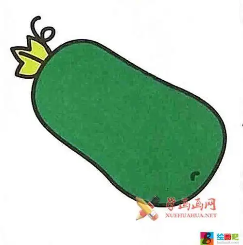 冬瓜片简笔画彩色 简笔画图片大全-普车都