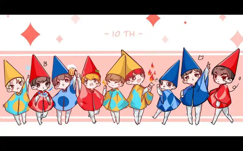 【exo十周年】九人procreate绘画录屏,敬热烈的天长地久