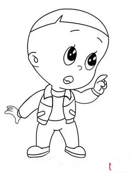 头像简笔画大头儿子简笔画步骤教程简单可爱彩色上颜色版画法简笔画