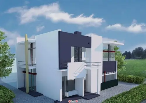 施罗德住宅模型渲染练习.