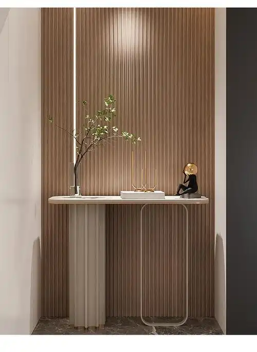 样品实木格栅板实心木饰面板网红凹凸型长城板背景墙配套线条