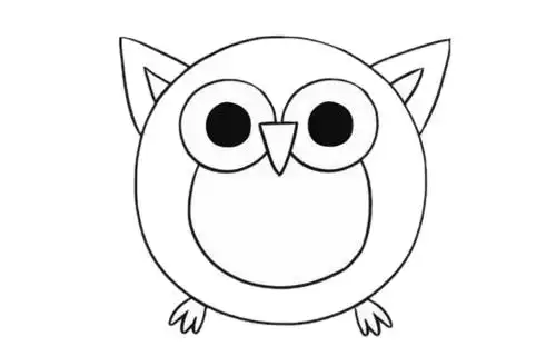 卡通猫头鹰简笔画,的画法步骤教程及图片大全 动物-第4张
